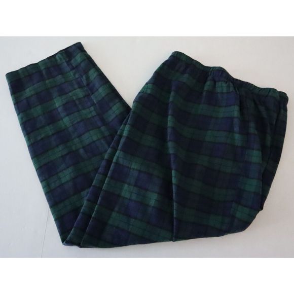 Club Room 100131950 Men's Sz 2XL Navy/Green Plaid 2-Piece Flannel Pajama Set - Picture 8 of 9